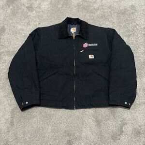 Vintage Carhartt Jacket Mens XL Detroit J001 BLK Black Blanket Lined Made in USA
